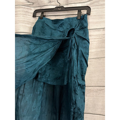 NWT Band of the Free Celene Deep Teal Layered Midi Skirt Size S