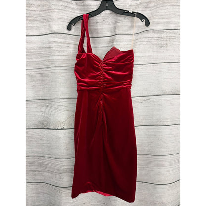 House Of CB Red Velvet Draped Mini Dress Size M
