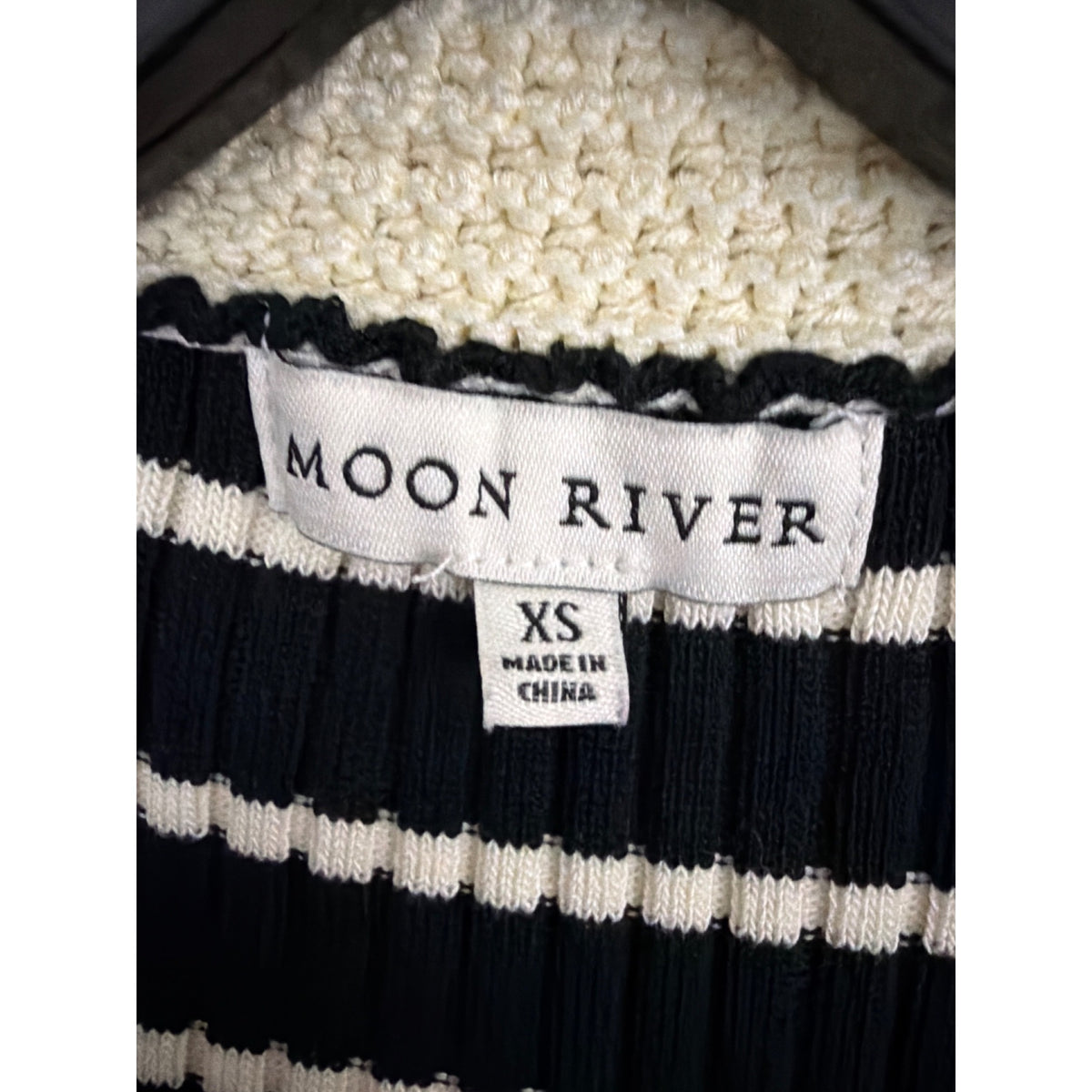 Moon River Stripe Long Sleeve Twofer Midi Dress Size XS