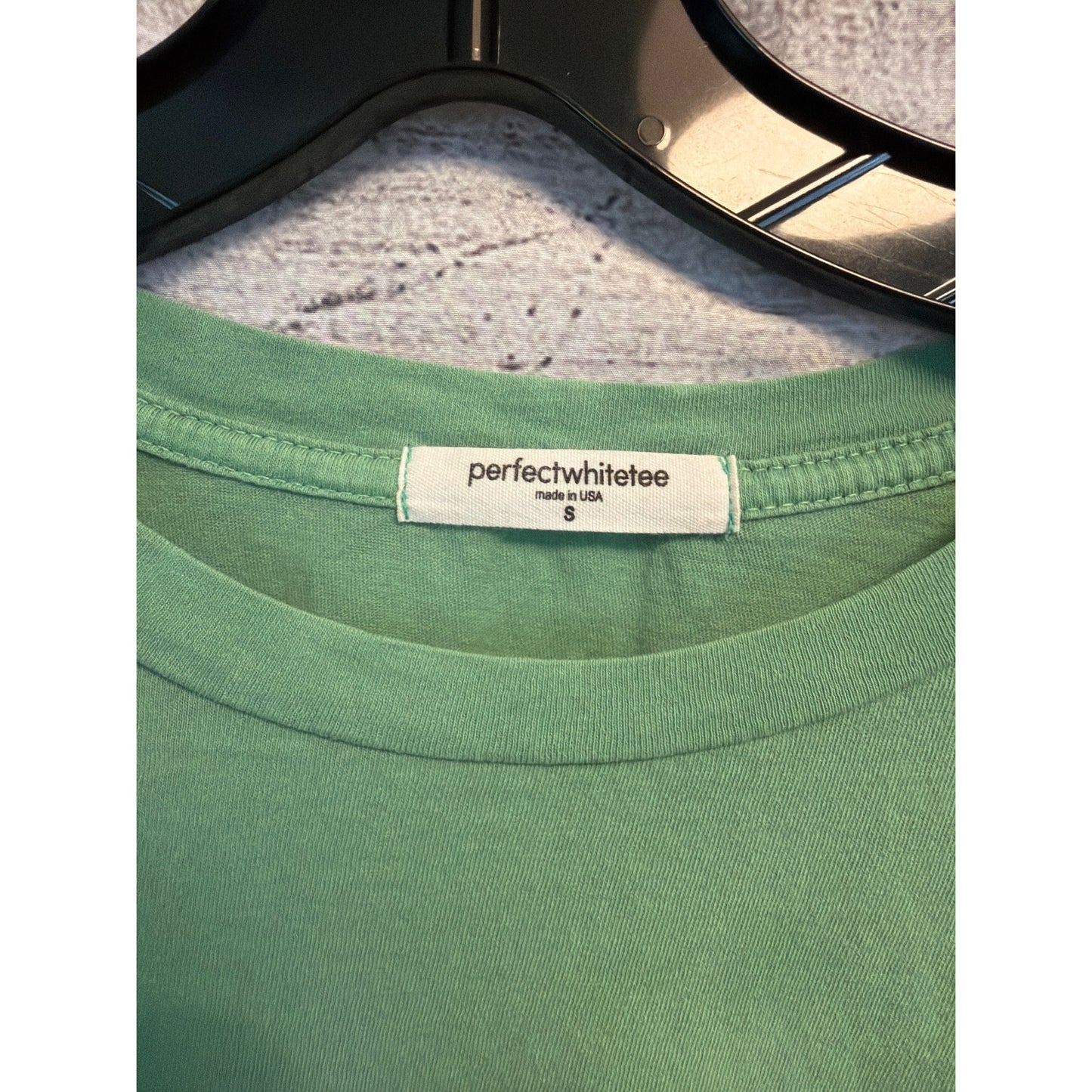 Perfect White Tee Sage Green Distressed Short Sleeve T Shirt Size S