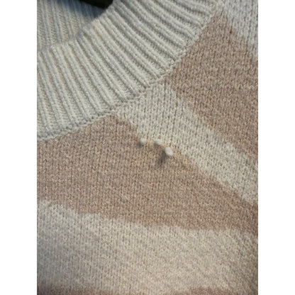 Lulus Zebra Stripe Cream Knit Sweater Size M