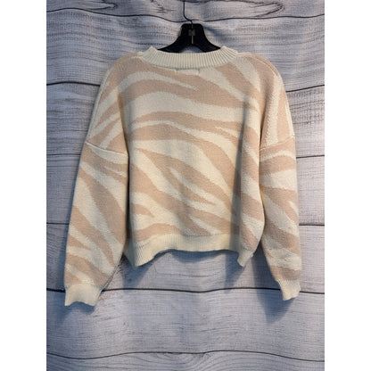 Lulus Zebra Stripe Cream Knit Sweater Size M