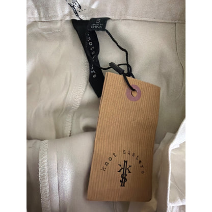 NWT Knot Sisters Ivory Wide-Leg Pants With Black Tiger Print Size S