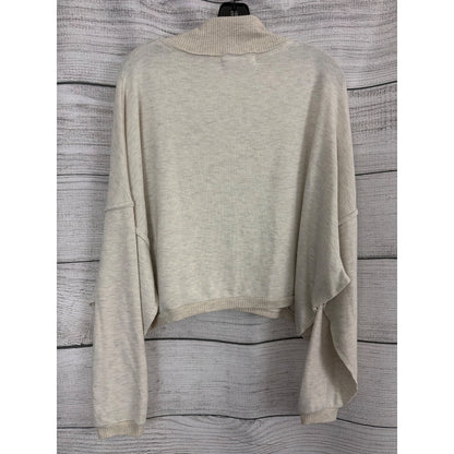 Project Social T Beige Sweater With Mock Neck & Ribbed Hem Size M