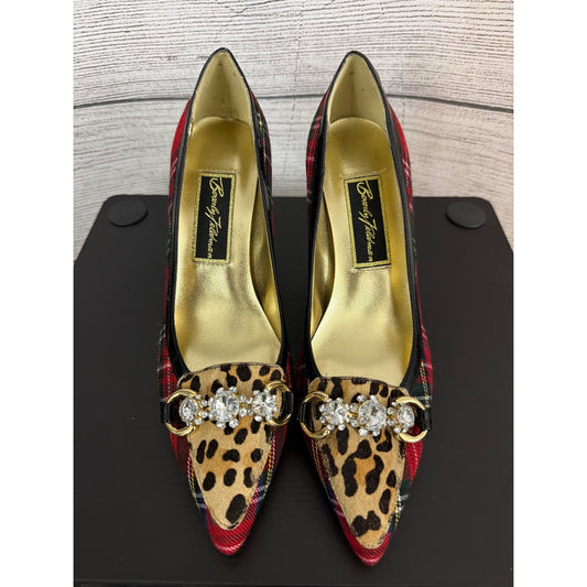 Beverly Feldman Tartan & Leopard Vintage Heels Size 6.5