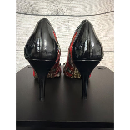 Beverly Feldman Tartan & Leopard Vintage Heels Size 6.5