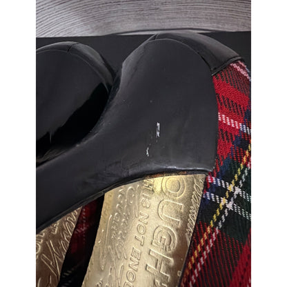 Beverly Feldman Tartan & Leopard Vintage Heels Size 6.5