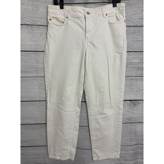 NYDJ White Straight-Leg Jeans Size 10