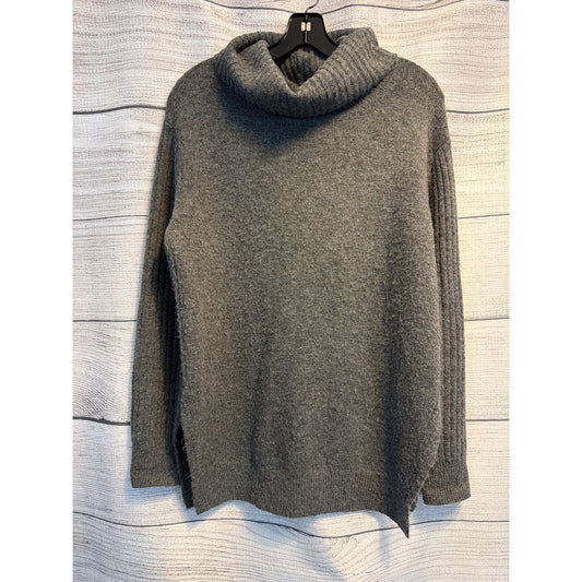 Topshop Gray Turtleneck Ribbed Sleeve Sweater Size S