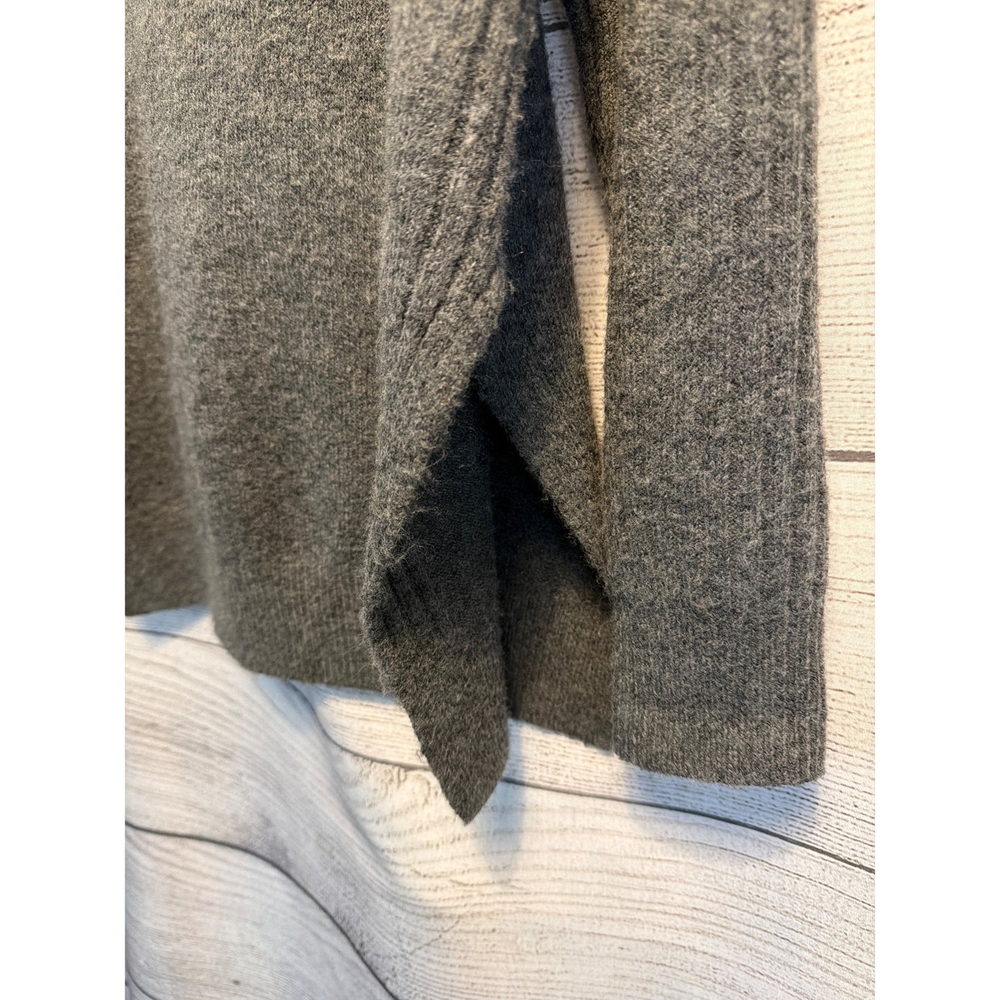 Topshop Gray Turtleneck Ribbed Sleeve Sweater Size S