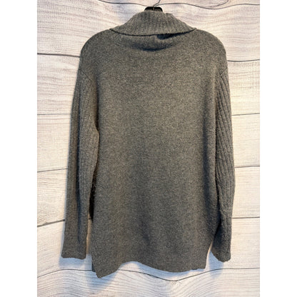 Topshop Gray Turtleneck Ribbed Sleeve Sweater Size S
