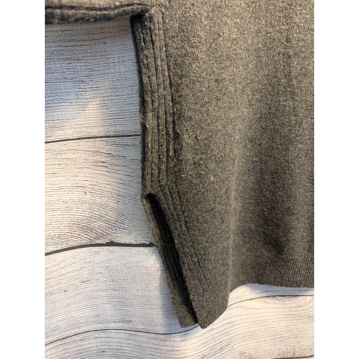 Topshop Gray Turtleneck Ribbed Sleeve Sweater Size S