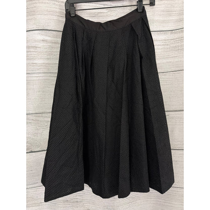 Thakoon Black Perforated Button-Front Midi Skirt