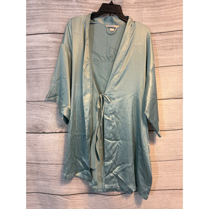 Victorias Secret Bridal Robe Satin "Bride" Rhinestone No Tie Size M/L