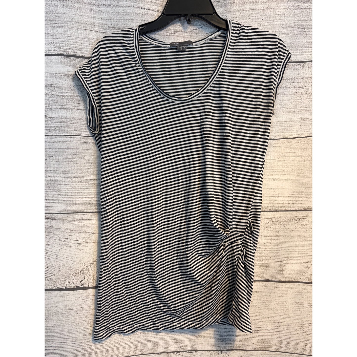 Vince Striped Cap Sleeve and knotted Tshirt Size XS