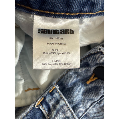 Saint Art Relaxed Fit Denim Jeans Vintage Wash Wide Leg Pants XS