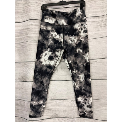 High-Waisted Black & White Tie-Dye Leggings