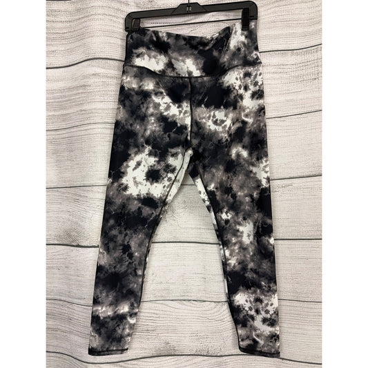 High-Waisted Black & White Tie-Dye Leggings