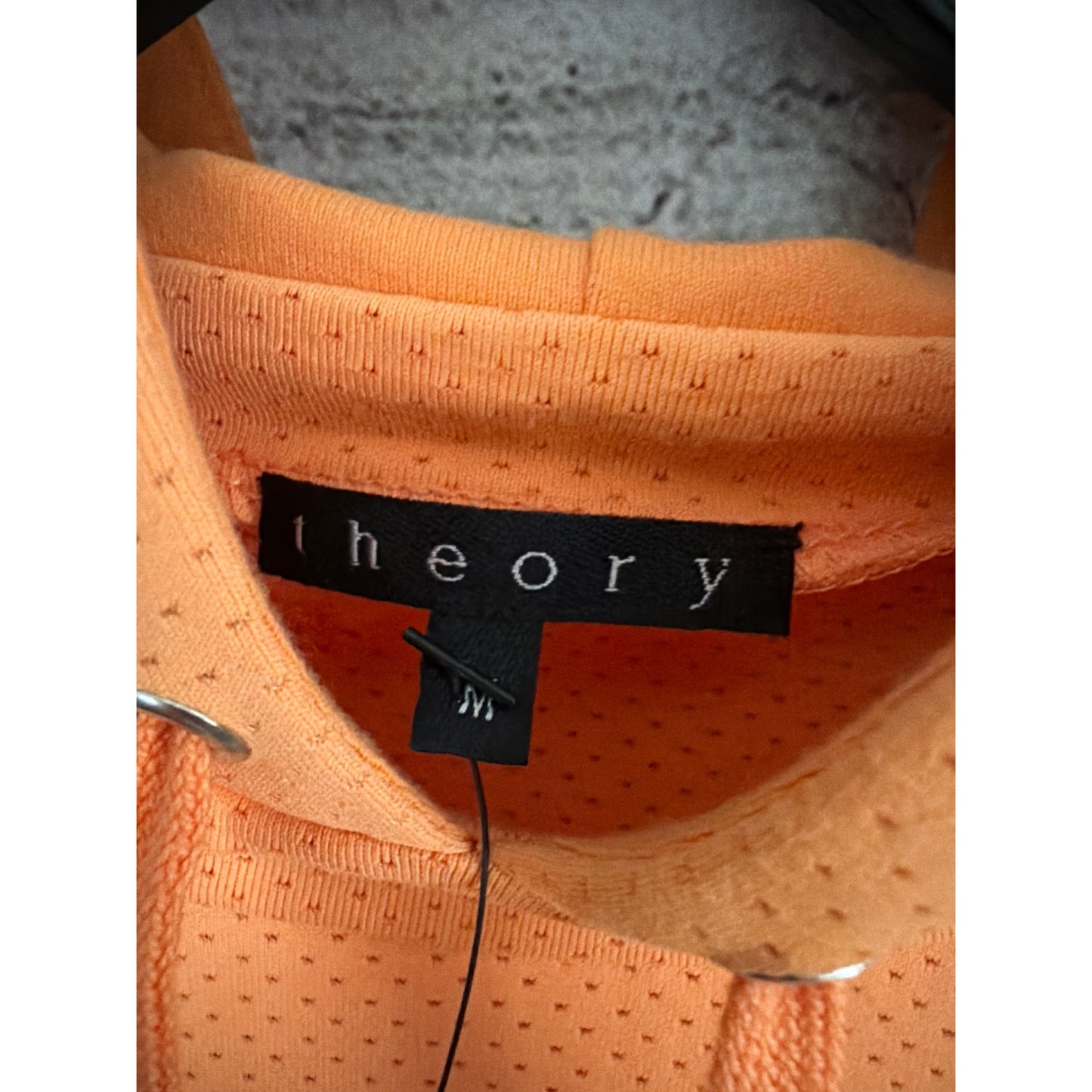 NWT Theory Orange Mesh Simon Throw Lifesaver Hoodie Size M