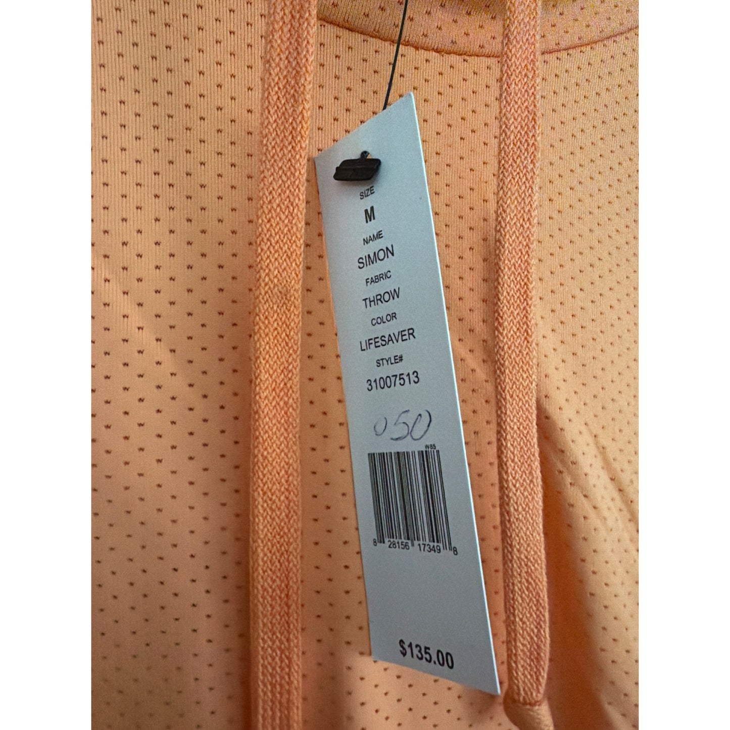 NWT Theory Orange Mesh Simon Throw Lifesaver Hoodie Size M