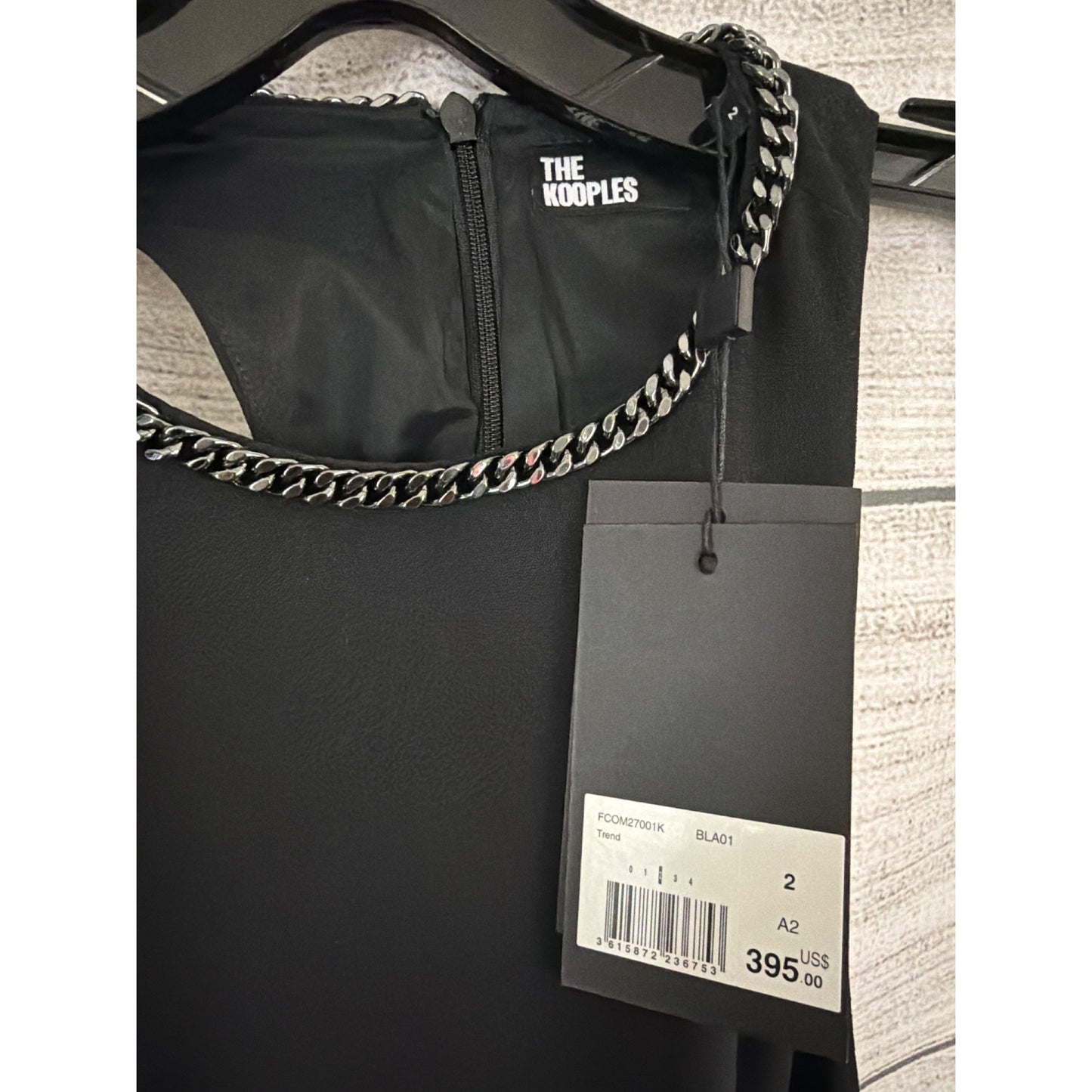 NWT The Kooples Black Sleeveless Jumpsuit With Chain Neck Detail Size 2