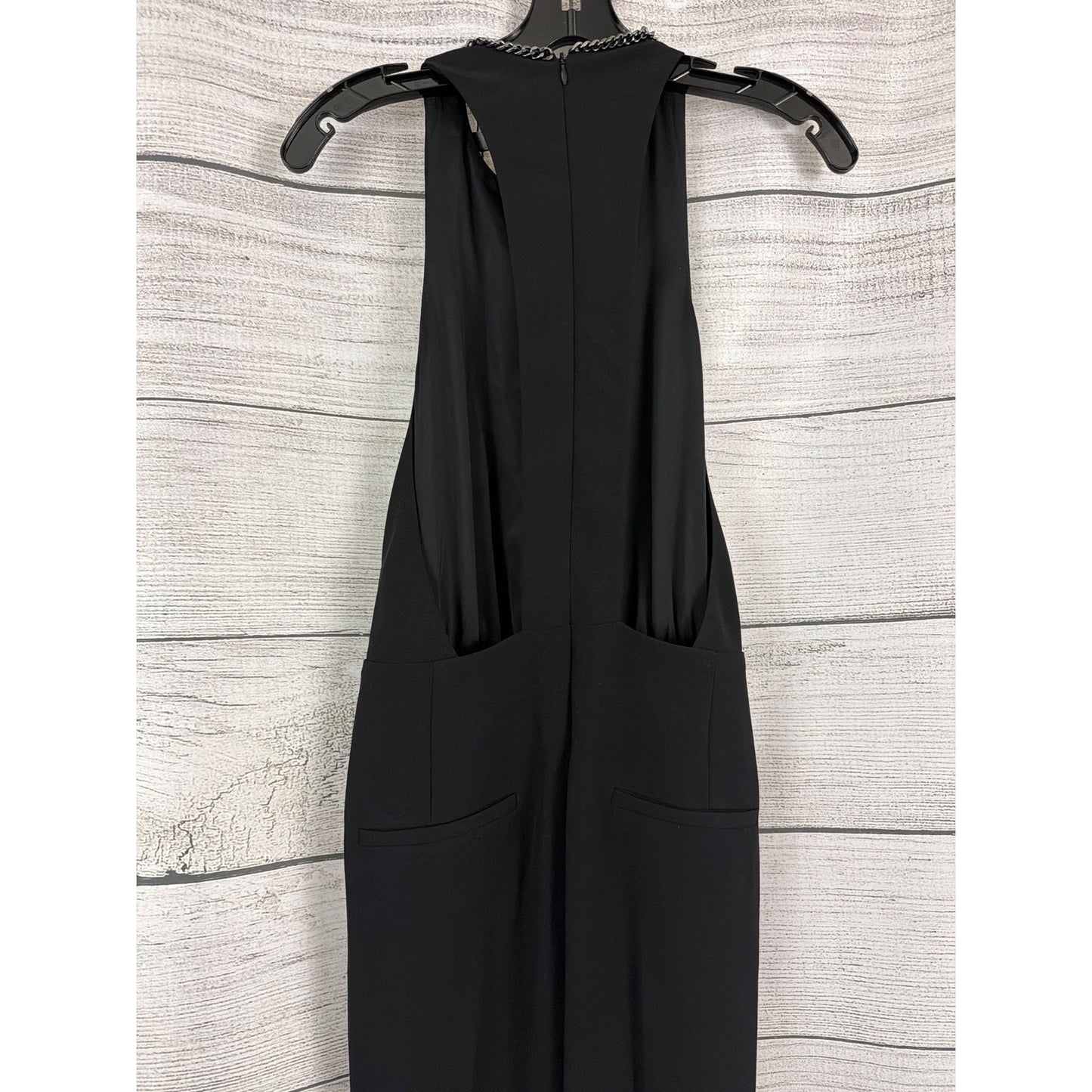 NWT The Kooples Black Sleeveless Jumpsuit With Chain Neck Detail Size 2