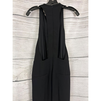 NWT The Kooples Black Sleeveless Jumpsuit With Chain Neck Detail Size 2