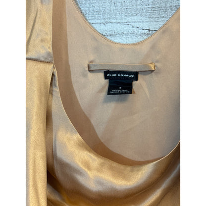 Club Monaco Rose Gold Satin Cowl Neck Dress Size 6