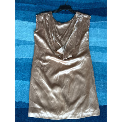 Club Monaco Rose Gold Satin Cowl Neck Dress Size 6