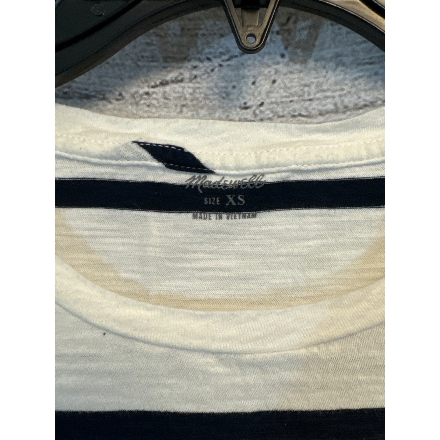 Madewell Navy and White Striped Crewneck Tee Size XS
