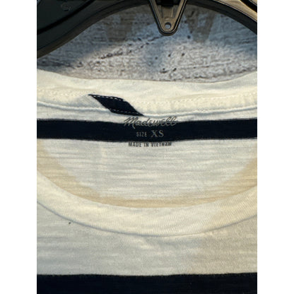 Madewell Navy and White Striped Crewneck Tee Size XS