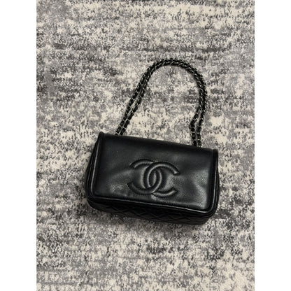 Chanel Black Timeless Caviar CC Flap Bag w/ Silver Hardware