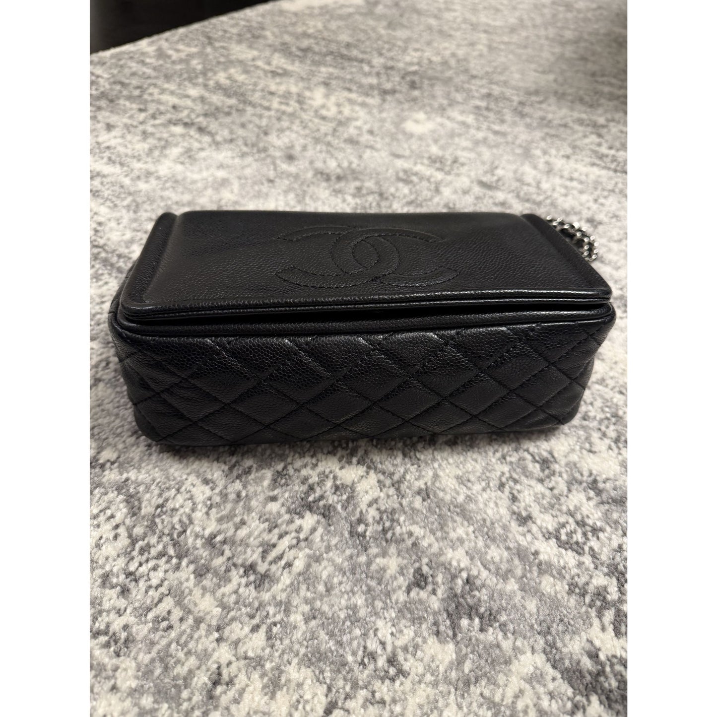 Chanel Black Timeless Caviar CC Flap Bag w/ Silver Hardware