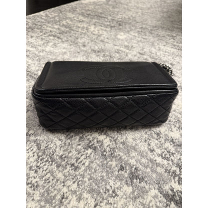 Chanel Black Timeless Caviar CC Flap Bag w/ Silver Hardware