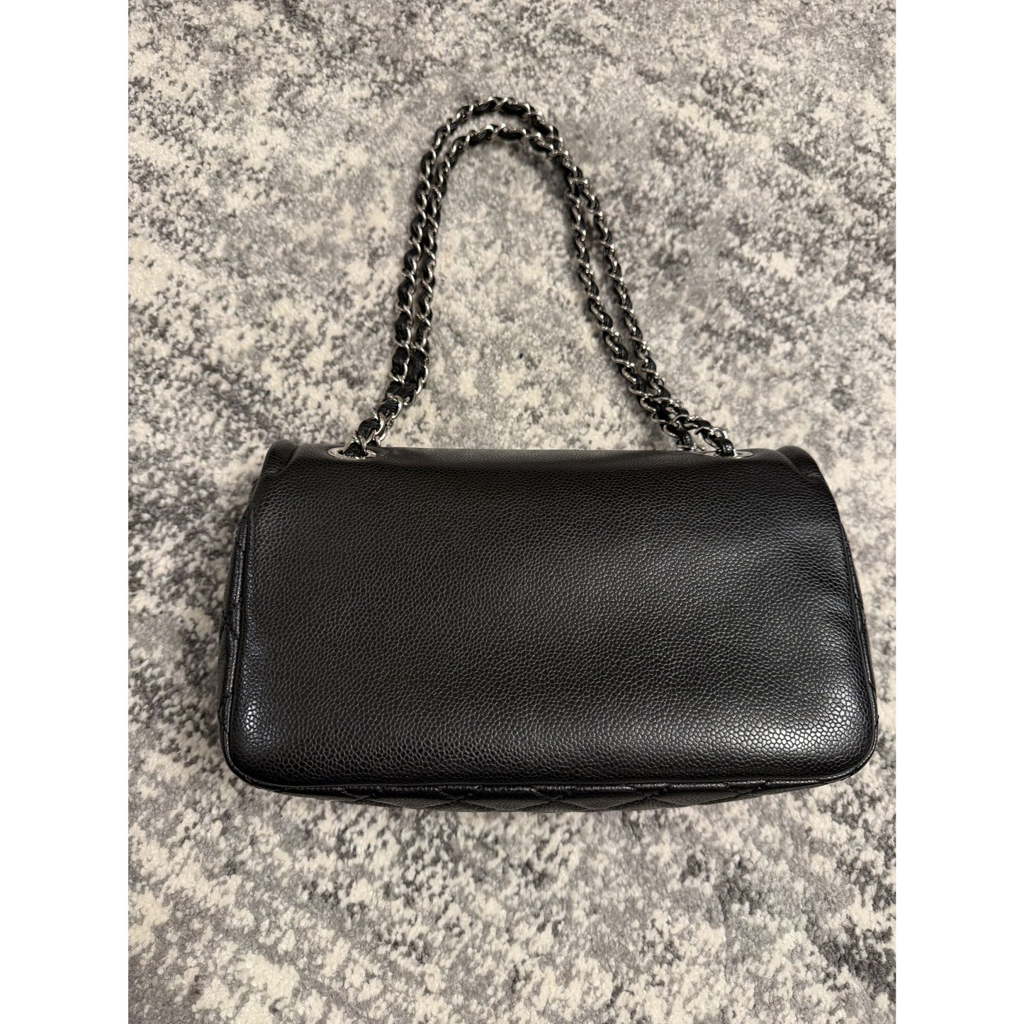 Chanel Black Timeless Caviar CC Flap Bag w/ Silver Hardware