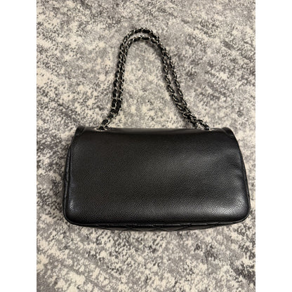 Chanel Black Timeless Caviar CC Flap Bag w/ Silver Hardware