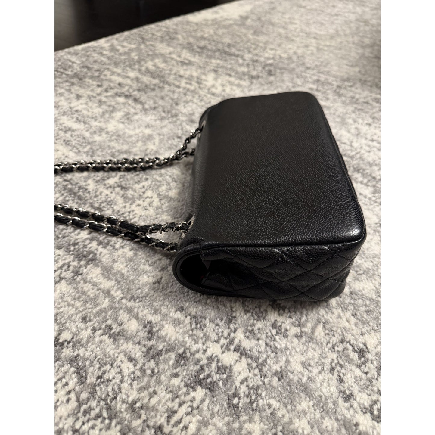 Chanel Black Timeless Caviar CC Flap Bag w/ Silver Hardware