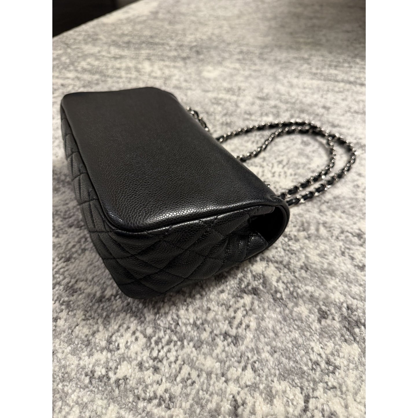 Chanel Black Timeless Caviar CC Flap Bag w/ Silver Hardware