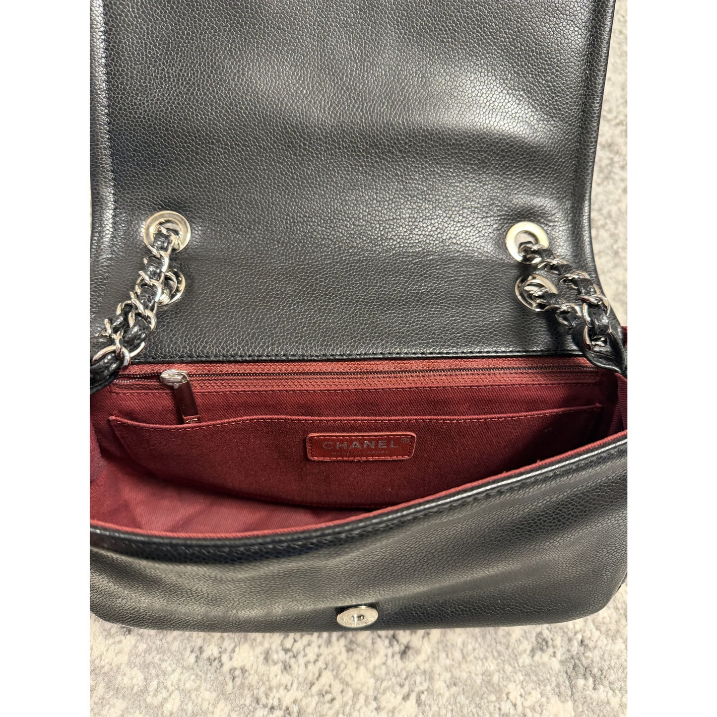 Chanel Black Timeless Caviar CC Flap Bag w/ Silver Hardware