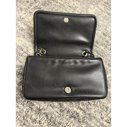 Chanel Black Timeless Caviar CC Flap Bag w/ Silver Hardware