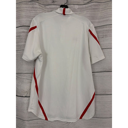 Mens Under Armour White & Red HeatGear Polo Golf Shirt Size M