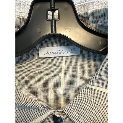 Keren Hart Grey Striped Button Down Back Shirt