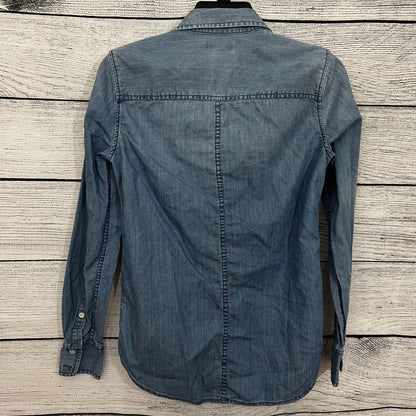 J. Crew Denim Long Sleeve Button-Up Shirt, Size 00
