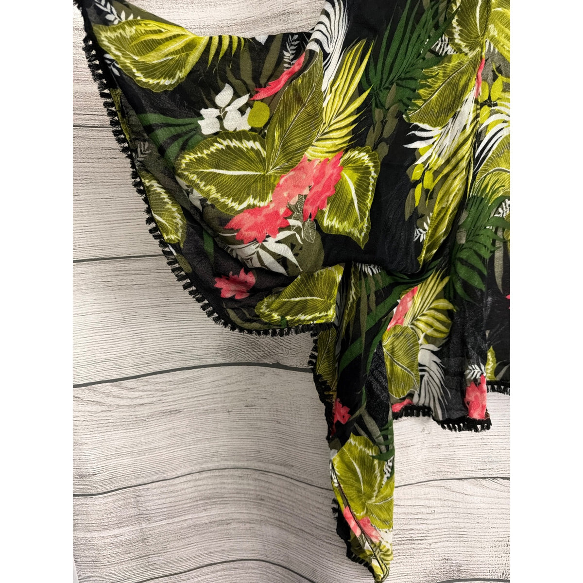 Express Tropical Floral Print Poncho/Coverup OS