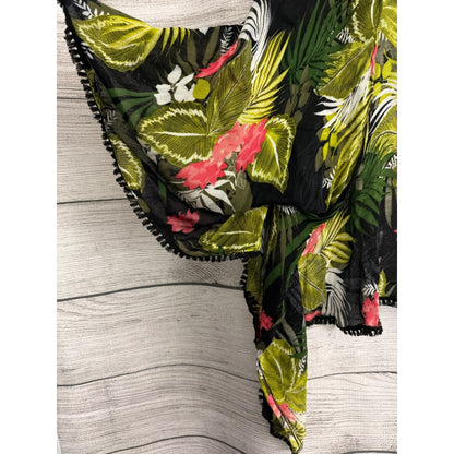 Express Tropical Floral Print Poncho/Coverup OS