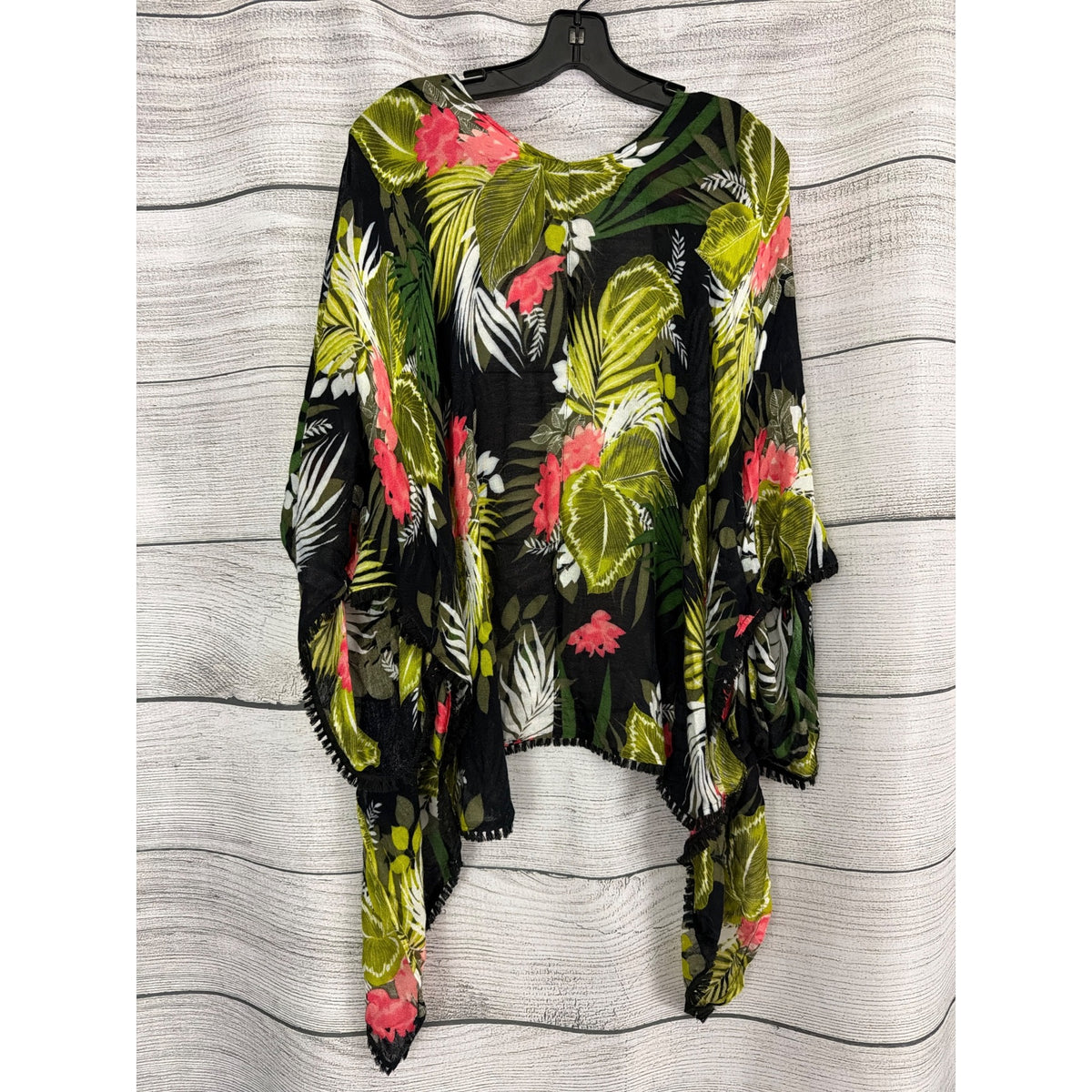 Express Tropical Floral Print Poncho/Coverup OS