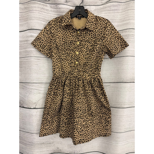 J. Crew A-line Shirt-Dress Leopard Chino Size 2
