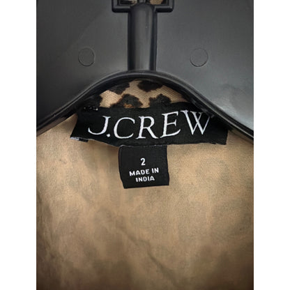 J. Crew A-line Shirt-Dress Leopard Chino Size 2