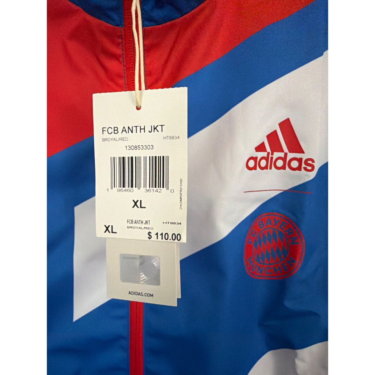 NWT Adidas FC Bayern Munich Anthem Jacket Size XL
