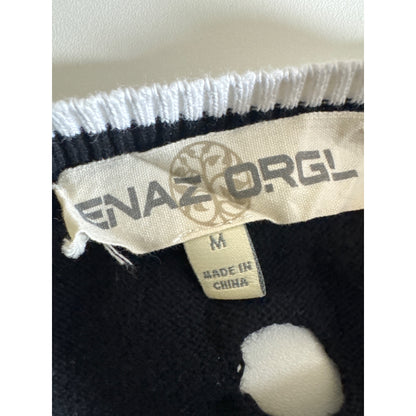 Enaz Orgl Polka Dot Patterned Cut-Out Sweater Shirt Size M
